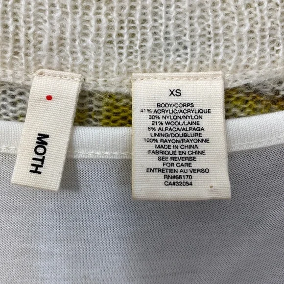 Moth Short Sleeve Scoop Neck Sweater Dress Lined Tank Dress Yellow Size: XS - Picture 3 of 4